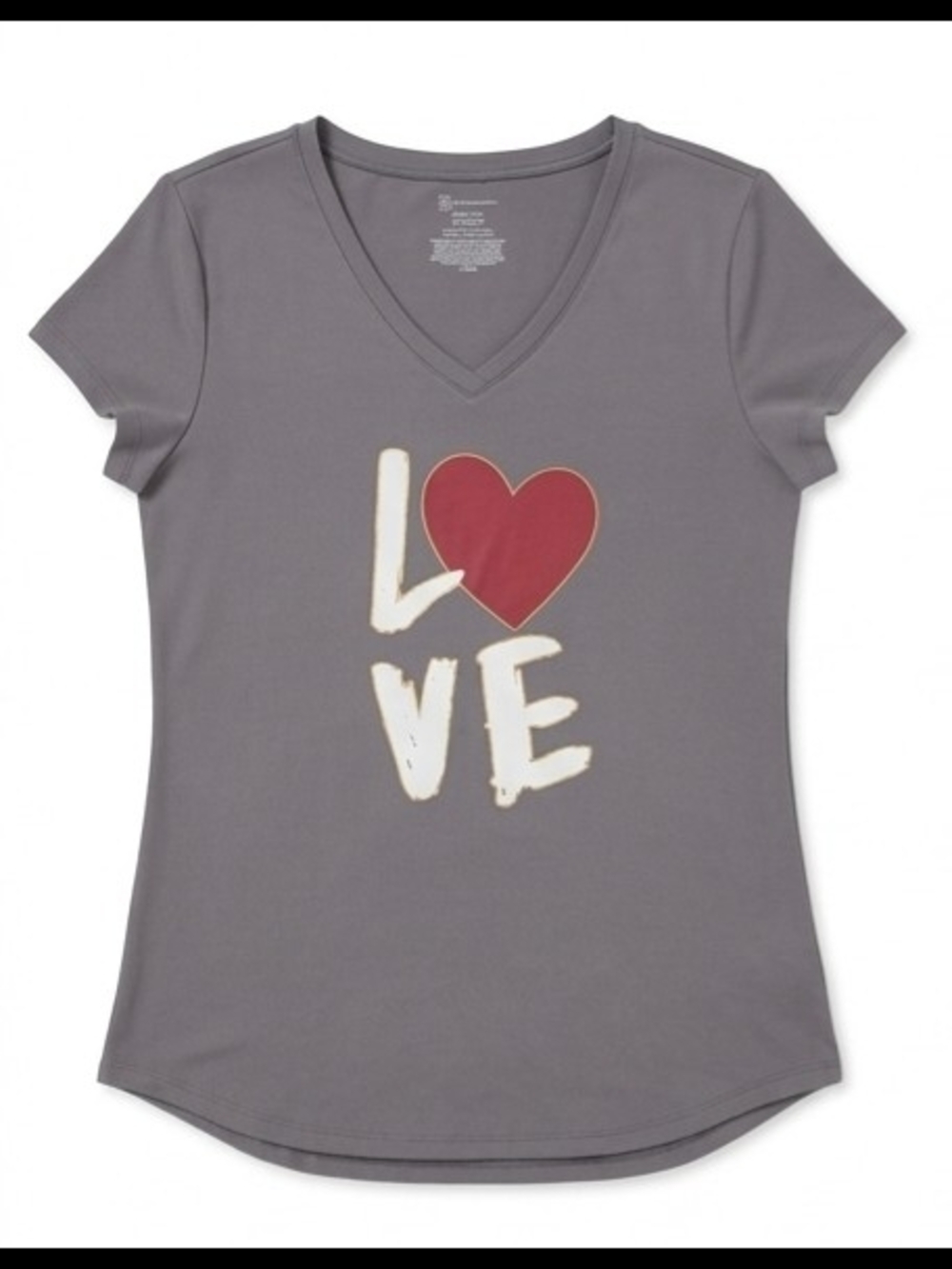 💖=3/$20 No Boundaries Gray LOVE Tee V-Neck Short Sleeve Shirt Large 11-13